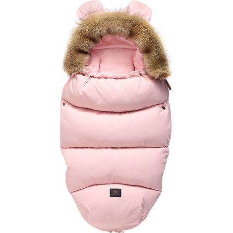 Gigoteuse d'hiver universelle pour bébé, couvre-pieds, couverture d'emmaillotage pour poussette et siège auto, rose (1/4)