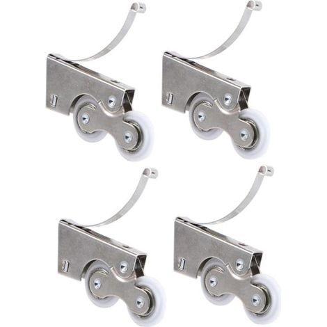 Rodillos para puertas correderas con rodamientos metálicos silenciosos, poleas de doble rueda metálicas para armarios y alacenas, accesorio de ferretería, juego de (1/5)