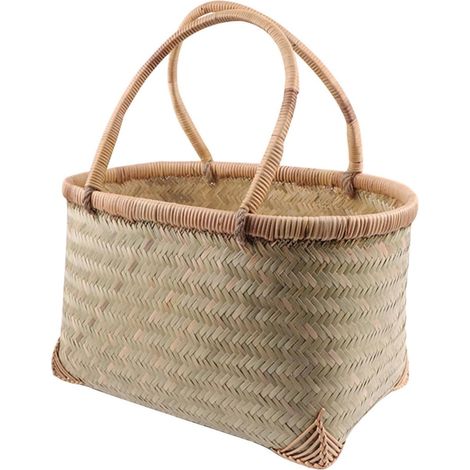 Panier Tissé Portable à Main pour Fruits et Légumes Rangement Extérieur (1/5)