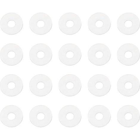 20 Pcs Rondelle Plate En Silicone M6 Rondelles Lisses Blanc (1/5)