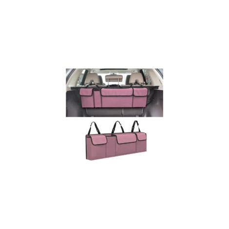 Organizador para maletero de coche, bolsas organizadoras plegables para maletero, antideslizantes, con correa de sujeción ajustable (rosa) - Crezuo