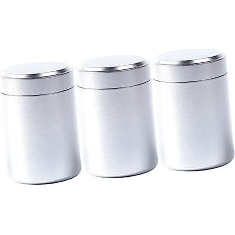 CSPARKV 4.5x6.5cm 3 Pièces T Outil Boîte à Thé En Vrac Pot Hermétique Outils De Bol De Bonbons Pot De Rangement De Cuisine Stockage Extérieur Peut Accessoires Métal (1/5)
