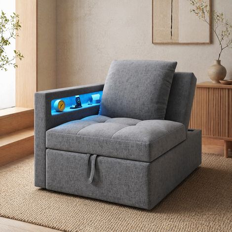 Schlafsofa 3 in 1 mit verstellbarer Rückenlehne USB OKMYHOME (1/5)