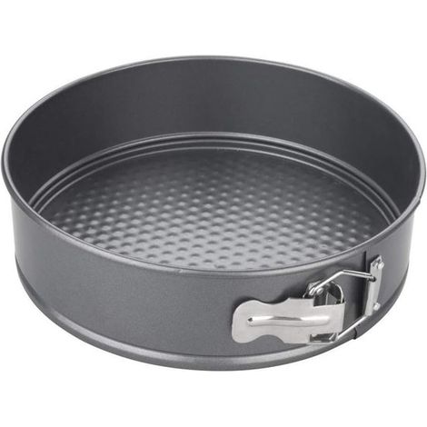 Molde redondo desmontable para pasteles con revestimiento antiadherente，base extraíble para facilitar el desmoldado，color gris，18,3 cm (1/2)