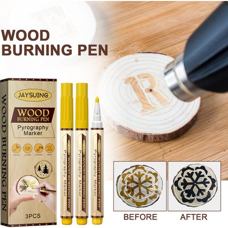 Burning Marker Pen, Wooden Branding Coaster, Cutting Board, DIY Craft Design Burning Pyrography Pen -- 3pcs -- BIEMMEDUE (1/5)