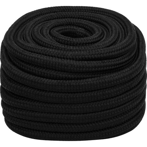 Cuerda multiusos 25 mm 25 m Negro Poliéster 7400 kg Carga máx. vidaXL
