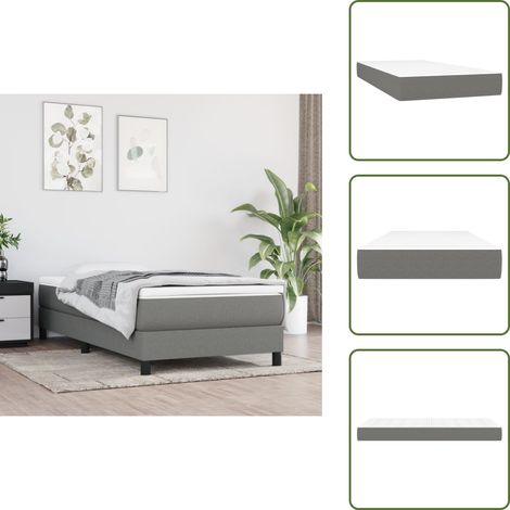 Matelas de lit à ressorts ensachés Gris foncé 80x200x20cm Tissu - Matelas À Ressorts Ensachés - Matelas Confortable - Matelas Support Moyen Dur - Literie - Sommeil Réparateur (1/5)