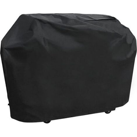 Housse de protection pour barbecue à gaz Oxford 100% imperméable, coupe-vent et résistante aux intempéries, avec cordon de serrage pour fixation au sol, noire (XL, 170 61 117 cm) (1/5)
