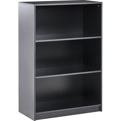 Bücherregal mit 3 Ebenen ZEHNA 117 cm Schwarz