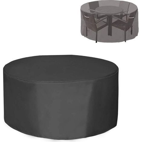 Round Garden Table Cover, Waterproof, UV-Resistant, Robust Oxford Cloth for Outdoor Garden Tables and Chairs, 230x110cm (1/5)