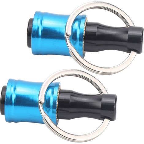 Lot, de 2 porte-embouts de tournevis, barre d'extension de porte-clés, adaptateur à dégagement rapide, outil en alliage d'aluminium (bleu) (1/5)