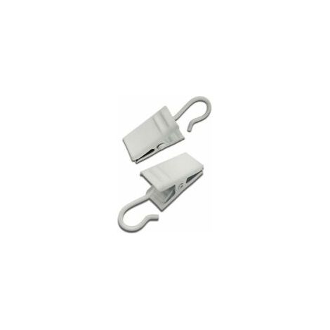 100 clip metalliche per tende, ganci appendiabiti, accessori leggeri per decorazioni per feste (bianchi) - Crezuo