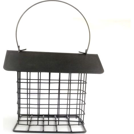 MINKUROW Vogelfutterspender – 130 x 100 x 250 mm, hängender Futterspender, Wildvogelfutterspender, Vogelfutterspenderhalterung, Vogelkäfig, schwarz, abnehmbar, (230 g) (1/5)