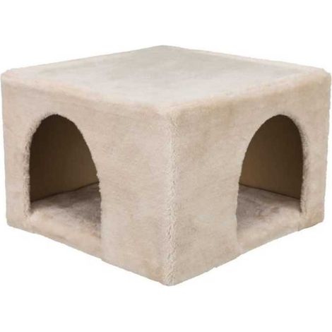 Abri douillet peluche - 36 x 25 x 36 cm - Beige - Pour lapins et petits rongeurs