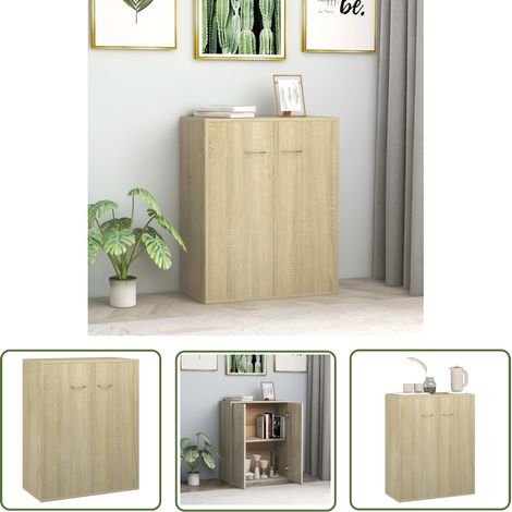 INLIFE Buffet Chêne sonoma 60x30x75 cm Aggloméré (1/5)