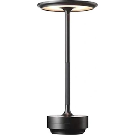 Kabellose Schreibtischlampe, Metall, USB-aufladbar, Helligkeit einstellbar – 1 Stück – WELLNGS Schwarz