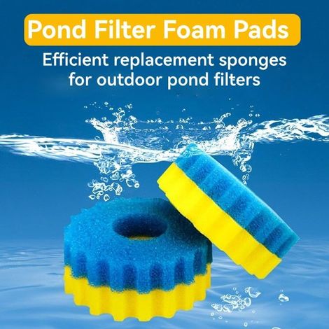 CPF-10000 / CPA-10000 / GPF-10000 / TFP 15000 Mousse filtrante Bassin – Médias filtrants de Remplacement, Mousse filtrante pour Filtre Bassin (2 x Bleu Grossier & 3 x Jaune Fin, Ø 260 mm) (1/4)