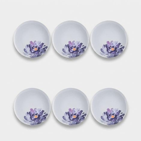 Set 6 piattini in porcellana e 1 piatto grande per dolce dessert Peonia (1/3)