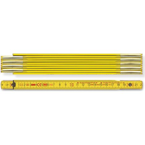 BMI Holzgliedermaßstab 9002 10 Stück gelb Länge 2 m Gliederstärke 3,0 mm