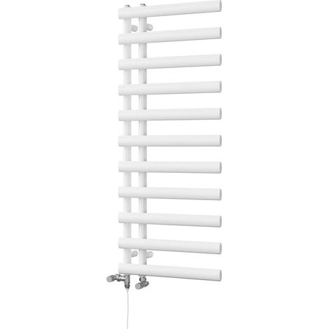 Elyan - White Dual Fuel Towel Rail H1238mm x W500mm Standard (1/3)