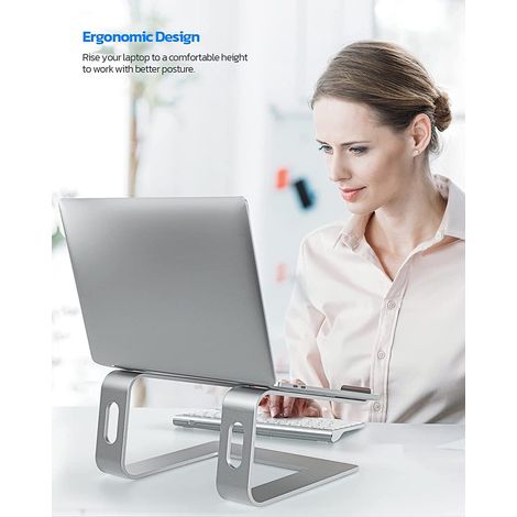 Laptopständer geeignet für Büros, Aluminiumständer, ergonomischer Ständer, abnehmbare Metallerhöhung, PC-Kühlständer kompatibel mit 10-15,6 Zoll Laptops, schwarz.