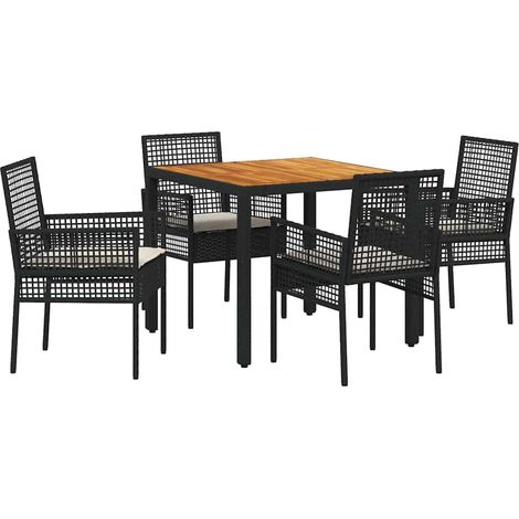 Maison Exclusive - Conjunto de Comedor de Jardín 5 uds. Negro rat (1/5)