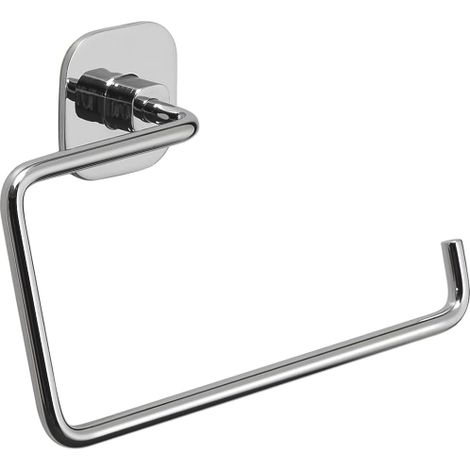 Gedy G-Teide Porta Asciugamani Bagno ad Anello, Misure: 10X20X7,2 CM, Porta salviette in Acciaio Inox e Cromall , Finitura cromata, Fissabile con Biadesivo 3m, Design R&S, 2 Anni di Garanzia