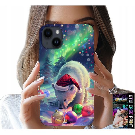 Custodia per iPhone 15 - Custodia con orsetti e palline di Natale + lamina (1/5)