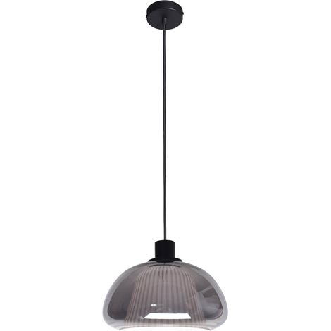 Lampada a sospensione Apiro Italux vetro fumé nero E27 (1/3)