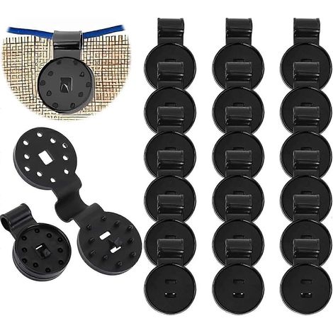 Pinces pour toile d'ombrage, pinces pour filet de protection solaire, pinces pour tissu, pinces de verrouillage rondes en plastique robuste pour filet de protection contre les oiseaux, pinces pour auv (1/5)