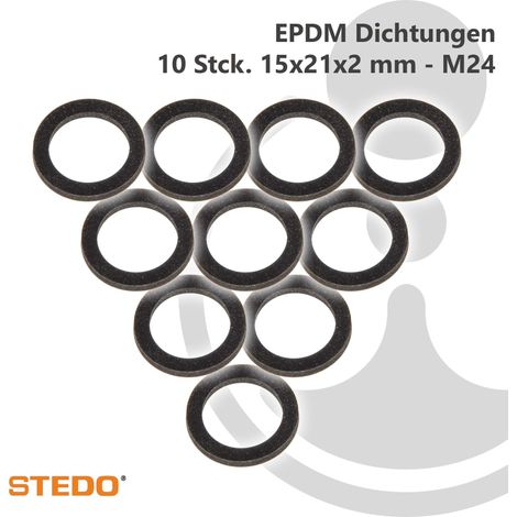 STEDO EPDM Dichtung, 15 x 21 x 2,0 mm M24 (VE 10 Stück) (1/3)