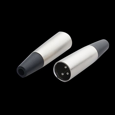 Vernickelter 3-poliger XLR-Stecker (männlich) für Mikrofon und Lautsprecher, universell für Mikrofone und Mischpulte. (1/5)