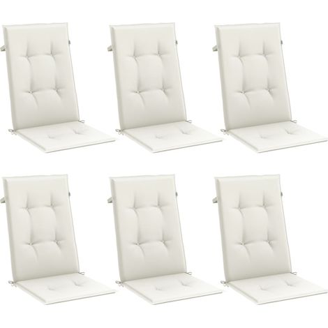 Cojines silla respaldo alto 6 uds tela crema melange 120x50x4cm vidaXL (1/7)