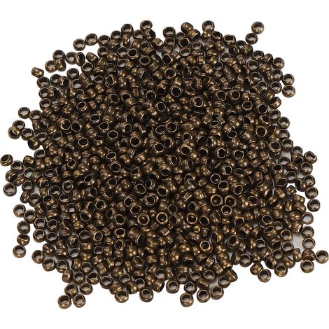 500Pcs Crimp Beads Round Spacer Loose Stopper Terminators Tips for Necklace Bracelet DIYAntique Bronze (1/5)