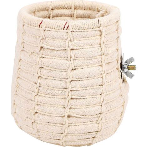 Nido per la riproduzione di parrocchetti, pappagalli e altri uccelli, realizzato in corda intrecciata, che funge sia da posatoio che da cassetta nido. (1/5)