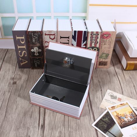 Coffre-fort Livre Secret avec Serrure, Boîte de Sécurité pour Argent Bijoux, Cache-Cash Papillon (1/5)