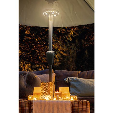 Sonnenschirmleuchte Ø16cm 28LED Schirmlicht Gartenbeleuchtung Außenleuchte Outdoor-Lampe Schirmleuchte Sonnenschirmbeleuchtung Schirmbeleuchtung Terrassenleuchte (1/4)
