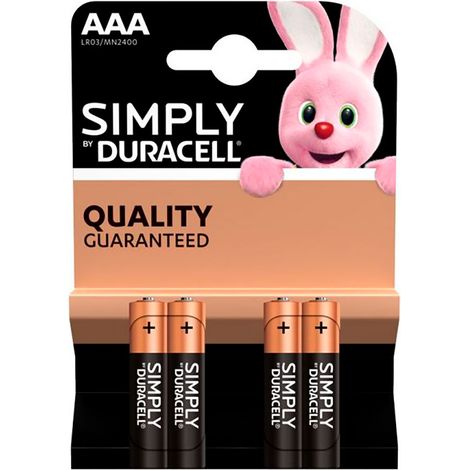 Batteria DURACELL semplicemente LR03 AAA 4 batterie