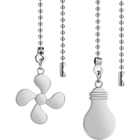 2 chaînes de traction pour ventilateur de plafond (argent) (1/4)