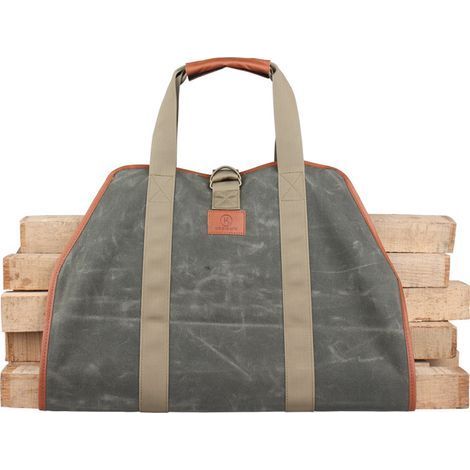TAISHENGDA-Sac de transport de bûches en toile cirée durable, accessoires de cheminée extra large avec poignées pour le camping (1/5)