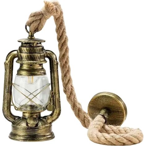 Suspension vintage à pétrole de style nautique, à une tête, pour la décoration intérieure, bleue (1/5)