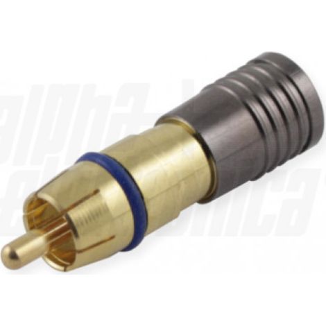 Spina coassiale  rca a compressione dorata  alpha - 17-122 (1/2)