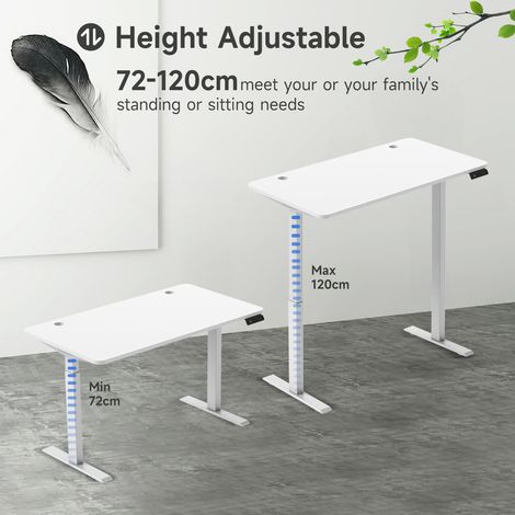 Bureau électrique assis-debout 180x58cm double moteur, réglable en hauteur pour le télétravail, avec 4 préréglages de mémoire (plan non fourni)