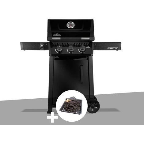 Barbecue gaz Freestyle 365 noir 3 brûleurs + Plateau charbon - Napoléon (1/5)
