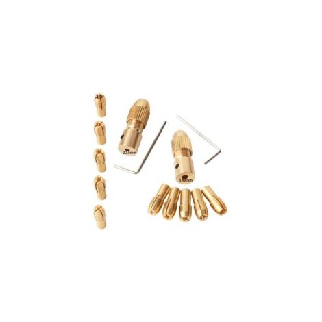 3 set da 21 pezzi di mandrini in ottone da 0,5-3 mm per trapano elettrico, pinze per trapano piccole, adatte per utensili rotanti per 3 misure - 2,0 mm 2,35 mm 3,17 mm, kit di utensili - Crezuo