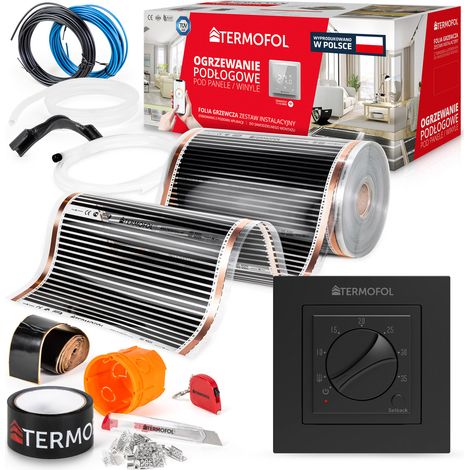 Kit de film chauffant infrarouge, largeur 50 cm, puissance 60 W, 48 m² + TF-H3 NOIR (1/5)