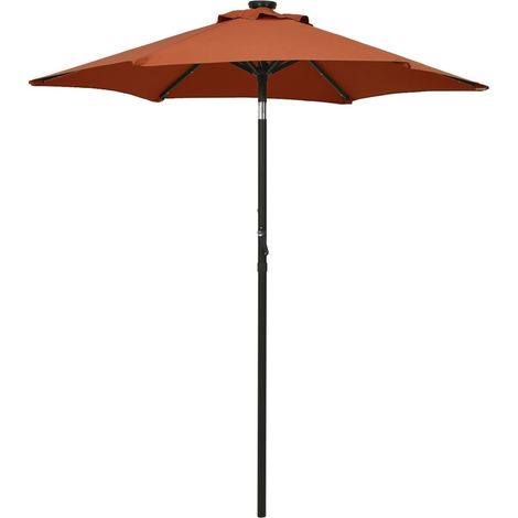 Sonnenschirm mit LED-Beleuchtung Terrakotta 200x211 cm Alu
