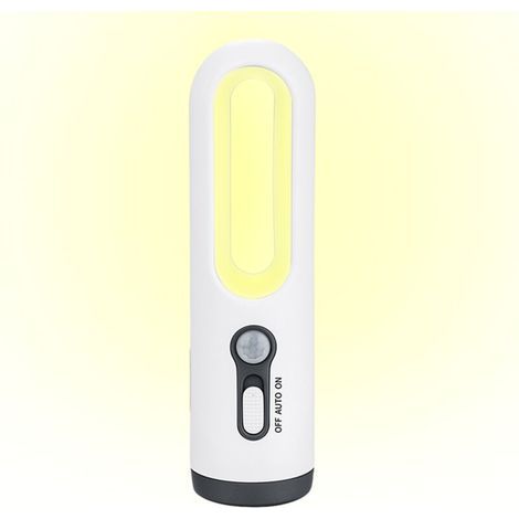 Veilleuse rechargeable avec capteur de mouvement, lampe de poche portable 2 en 1 avec capteur du crépuscule à l'aube pour chambre à coucher, salle de bain, etc. (1/5)