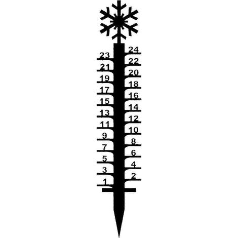 Jauge à neige décorative extérieure en fer forgé de 61 cm (24 pouces) pour jardin ou cour (1/5)