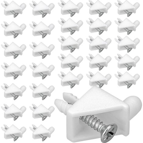 Support D'Étagère - 5 mm - Blanc - Pour Réparation De Meuble - Lot De 30